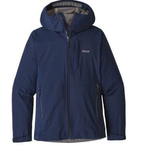 Patagonia Men's sz S Stretch Rain Shadow Jacket Dark Blue Raincoat great cond